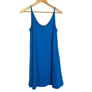 Lou & Grey Blue Sleeveless Swing Coastal Oversized Stretch Dress S Minimalist